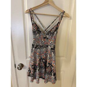 Lulu’s Charming Day Black Floral Print Dress Size XS